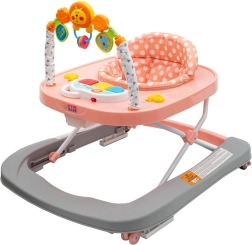 Babywalker med silikonehjul NEW BABY Forest Kingdom Pink