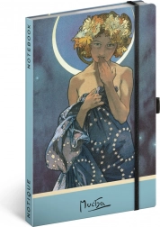 Notesbog Alfons Mucha – Luna, prikker 13 × 21 cm