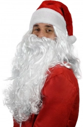 Mikulás paryk med skæg for voksne