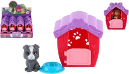 Plastikhus til hvalp med skål, 6 × 7 cm