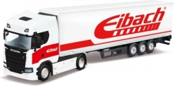 Metalmodel af lastbil Bburago 1:43 Scania 770 S med påhængsvogn – Eibach