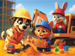 træpuslespil wooden city sjovt team, 40 brikker