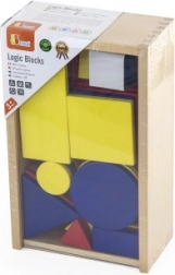 træ logiske klodser – geometriske former viga toys montessori