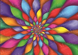 Puslespil regnbuefarvede kronblade 1000 brikker