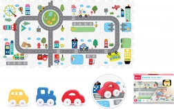 Bløde skumklodser med bil – by, 8 stk.