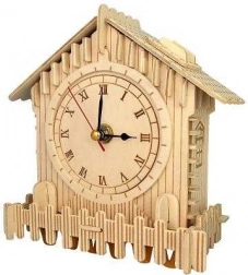 Træ 3D-puslespil – ur Hus WOODCRAFT