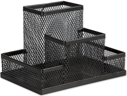 Metal universal skrivebordsorganizer til skriveredskaber, sort