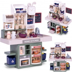 Børnekøkken med lyde, LED-lys, dampskaber, 35 tilbehør