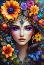 Puslespil Blomsterkvinde 1000 brikker