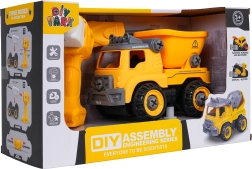 adskillelig byggedumper med boremaskine og skruetrækker