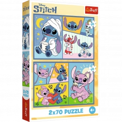 Puslespil 2x70 - Disney Lilo og Stitch - Ingen kedsomhed med Stitch