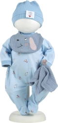 Tøj til Llorens New Born-babydukke 40–42 cm med lille tæppe – 4 dele