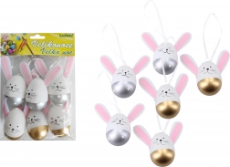 Dekorative malede plastæg til ophæng 6 cm, 6 stk