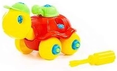 Farverig skildpadde med skruetrækker