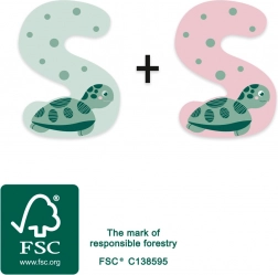 lille træbogstav S med skildpadde