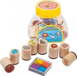 Goki sæt med 8 træstempler med blæk