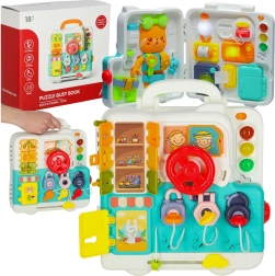 Montessori sanse- og manipulationsplade med bamse