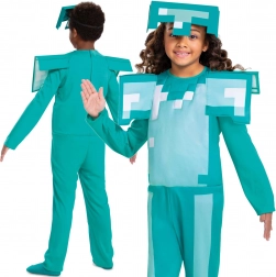 Børnekostume MINECRAFT diamantpanser 109–126 cm (4–6 år)