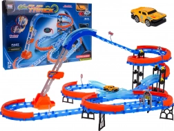 Racerbane med stige 90 dele med LED-bil