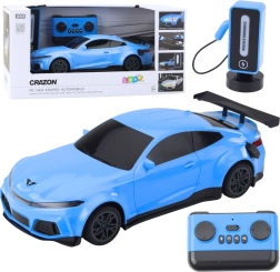 Elektrisk RC-racerbil med ladestation – blå