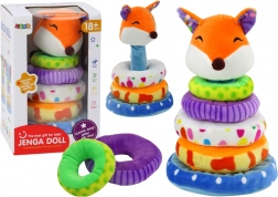 Plysset læringspyramide med ræv 27 cm