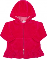 Semsket hættetrøje NEW BABY mørkerosa