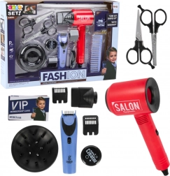 Frisørsæt til drenge med hårtørrer og tilbehør