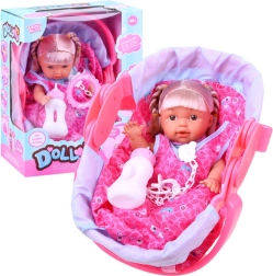 Dukke med bæresele og tilbehør