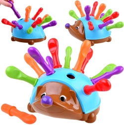 Lærehjælp-pindsvin med farvede pigge til finmotorik