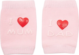 Børneknæbeskyttere med ABS I love mum & dad – lyserøde