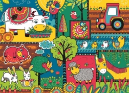 Puslespil En dag på gården 60 brikker