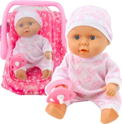 Dukke Baby med Bæresele Pyjamas Hue Sut Rosa