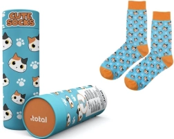 Bomuldssokker med blå kat