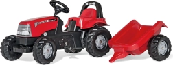 Trædetraktor med trailer Rolly Toys CASE 1170 CVX rød