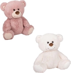 Plysset bamse 33 cm – hvid eller støvet rosa