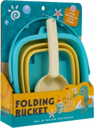 Sæt til sand med sammenklappelig spand og skovl