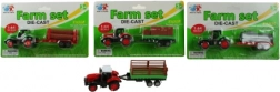 traktor med trailer, metal og plast 16,5 cm
