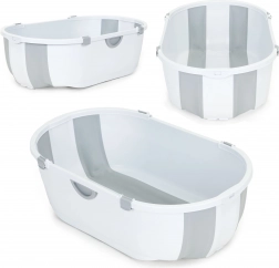 Babybadekar, sammenklappeligt rejsebadekar, grå afløb