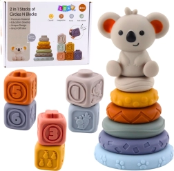 Sensorisk tårn og bløde silikoneklodser koala 13 dele