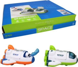 Rumraket med åbne døre med friktionsmotor