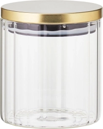 Glaskrukke til tørvarer med låg og silikonepakning 650 ml