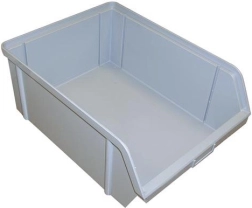 Skrå opbevaringskasse 150 × 100 × 70 mm, 3 kg, grå, plast