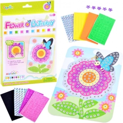 Mosaik blomst med sommerfugl