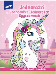 Malebog med prik-til-prik Enhjørninger 210 × 276 mm, 32 sider