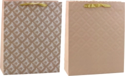 Gavepose med lys beige præget mønster