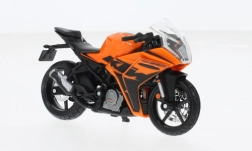 Model af KTM RC390 motorcykel 1:18 med sokkel