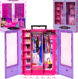 Barbie Fashionistas stort klædeskab til dukketøj med bøjler