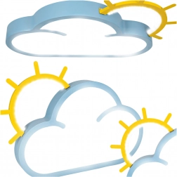 Børneværelse lofts LED lampe Chmurka med fjernbetjening blå