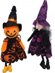 Halloween-dekoration heks og fugleskræmsel til ophæng