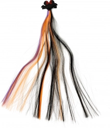 Regnbuehårtot med Halloween-spænde